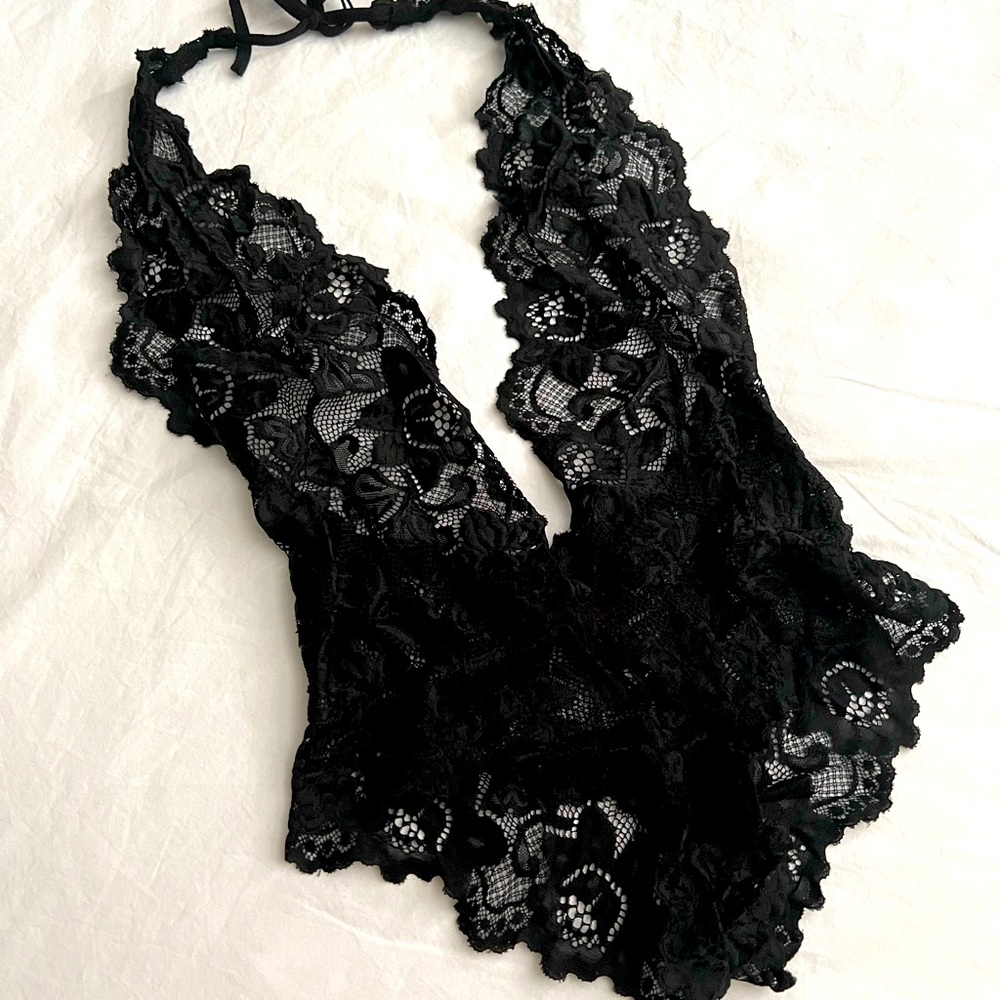 Black lace teddy
